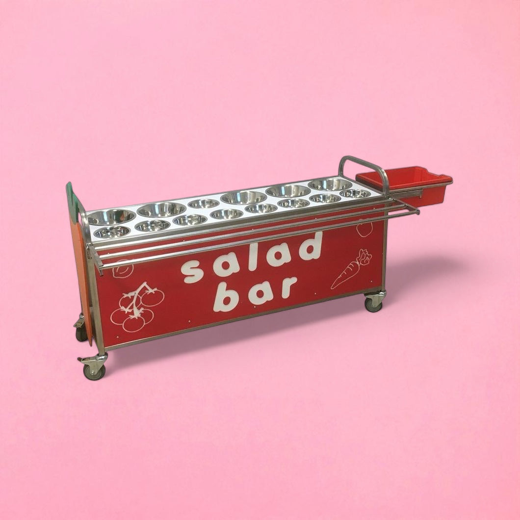 Stainless steel 14 bowl salad bar
