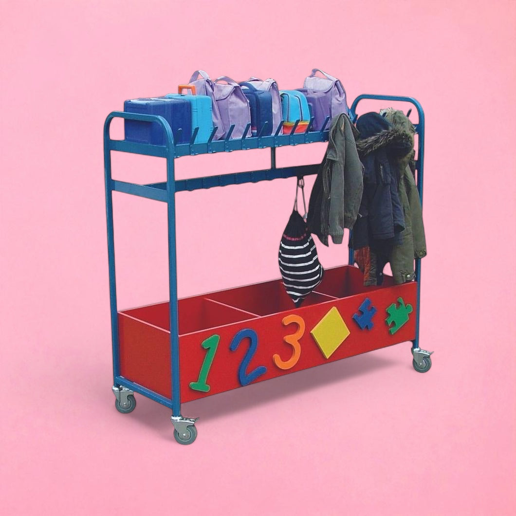 School cloakroom box trolley