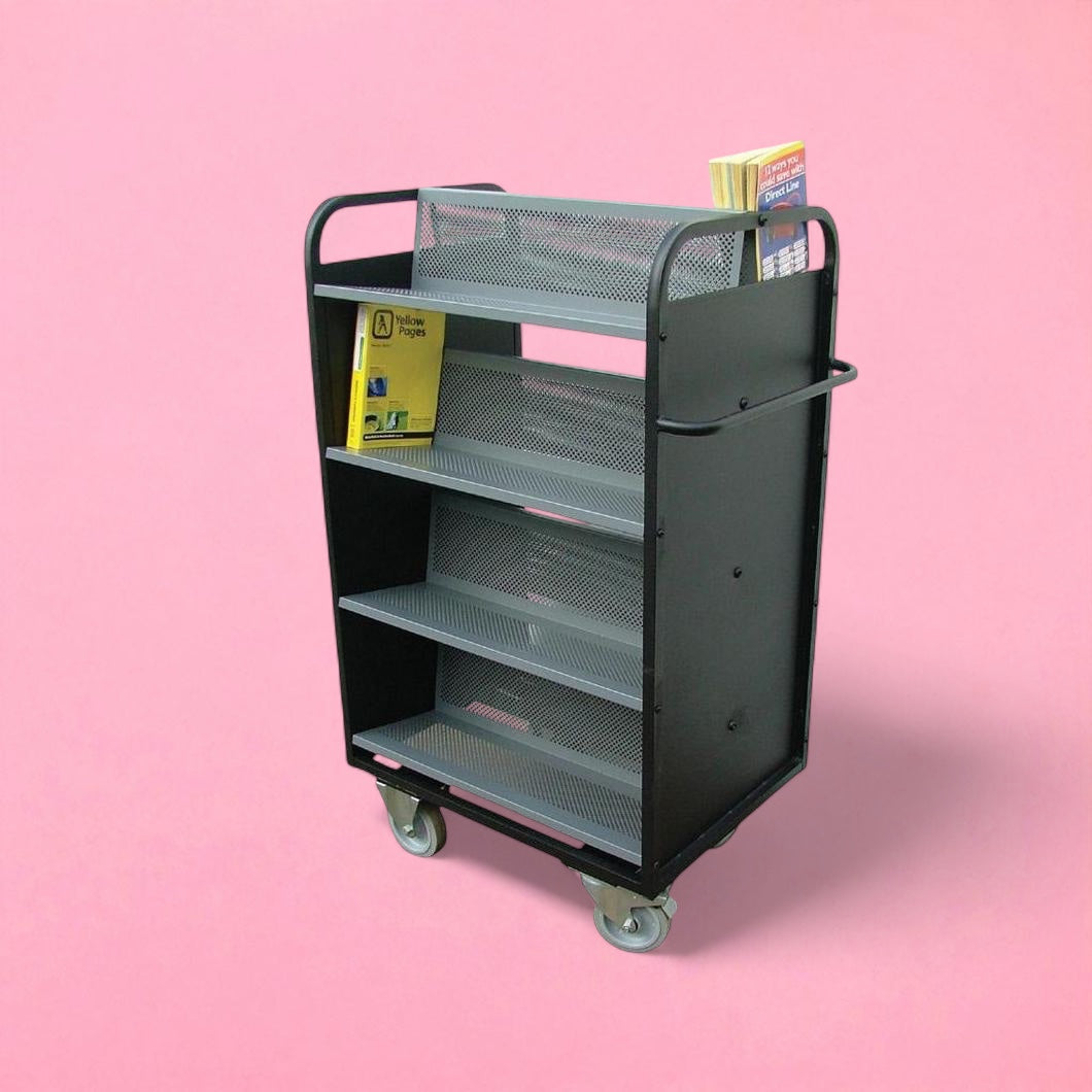 Extra wide aluminium book trolley