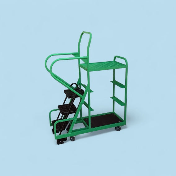 V shelf step trolley