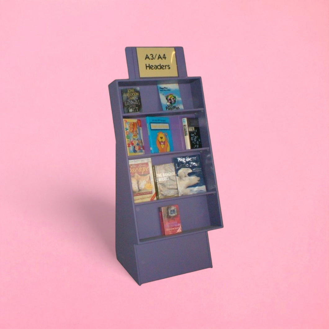 Wide face on book display unit