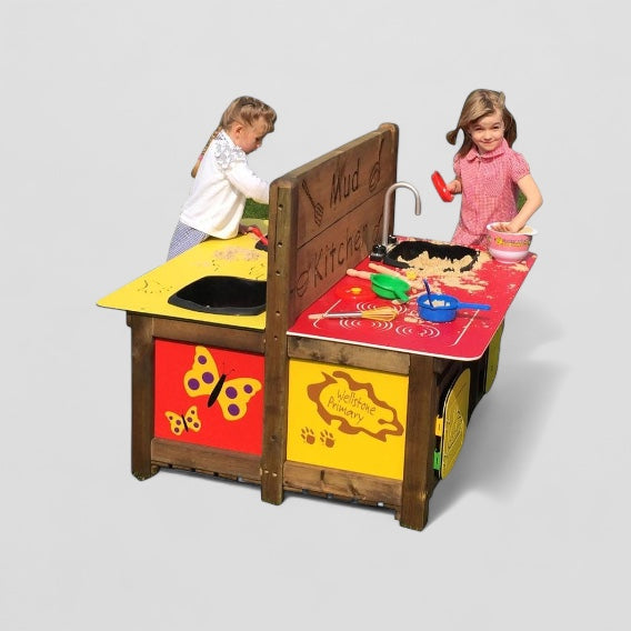 Outdoor play double sided mud kitchen