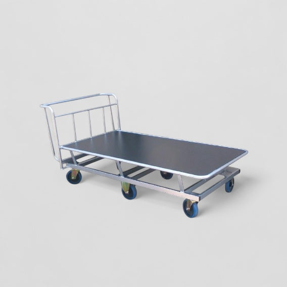 Large raised base flat bed trolley