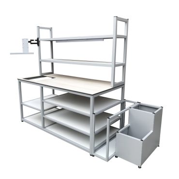 Industrial Workbench With Shelves