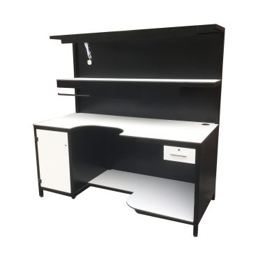 Black White Workbench With Fitted Light