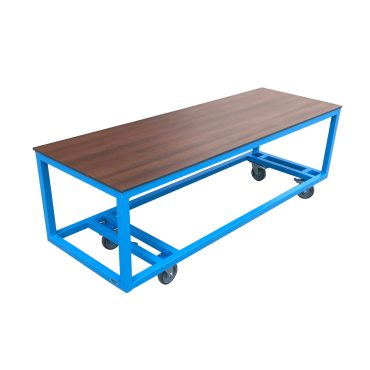 Long Wood Effect Top Flatbed Trolley Table