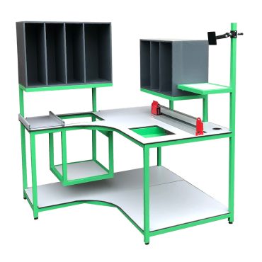 Workbench With Pigeon Holes And Packaging Cutter