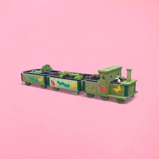 The garden express wooden train planter