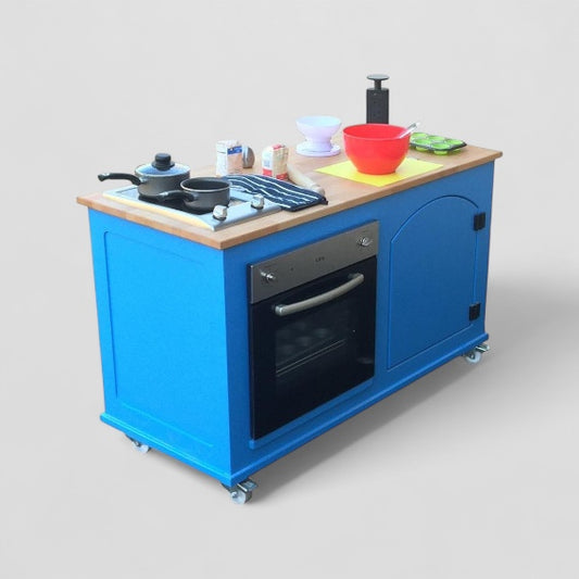 Mobile Wood Panelled Cooking Work Station (3NCST)