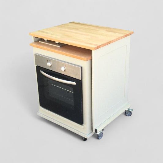 Wood panelled nesting cooker trolley