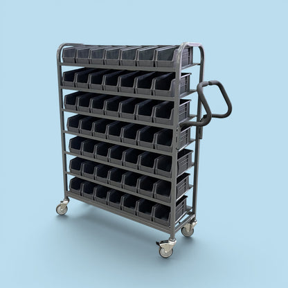 Large picking trolley with 49 trays