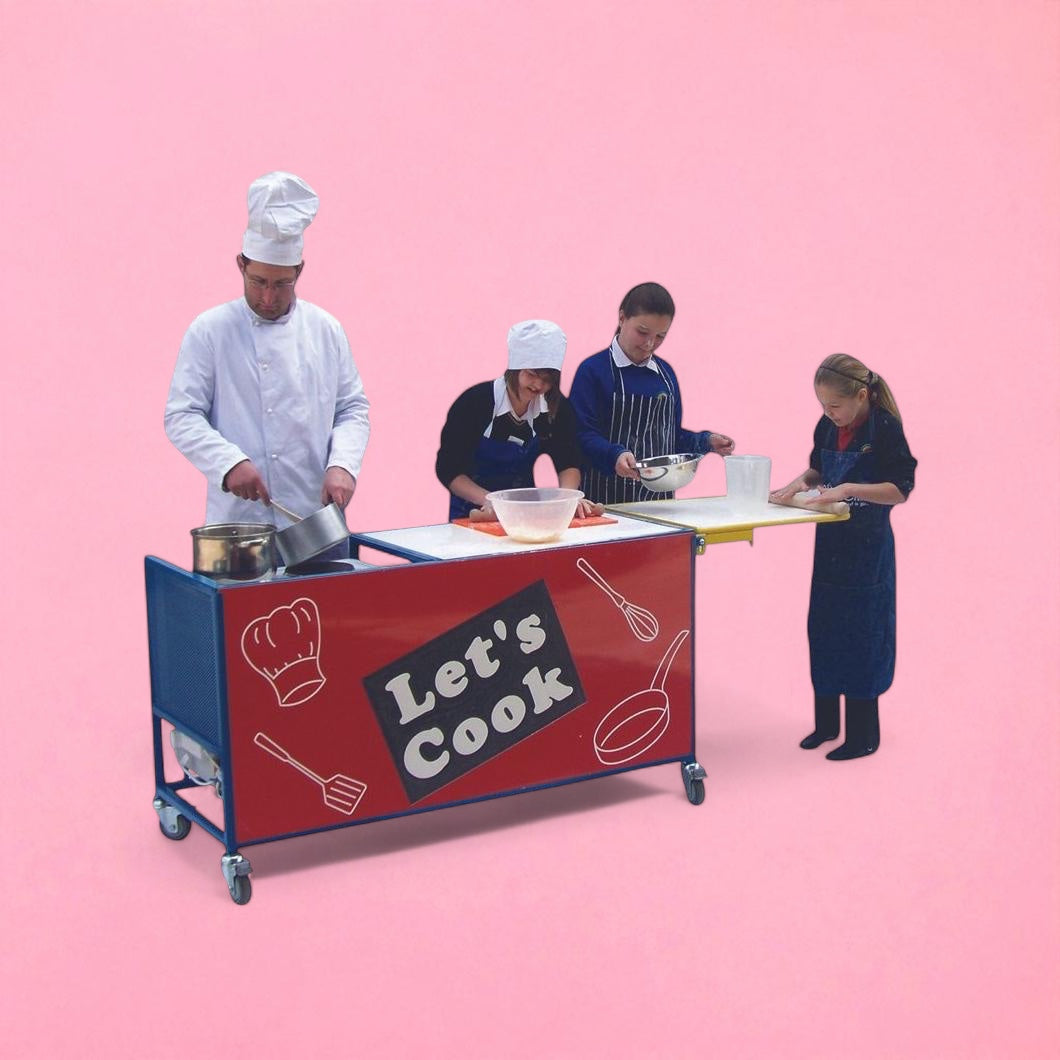 Large let's cook cooking trolley