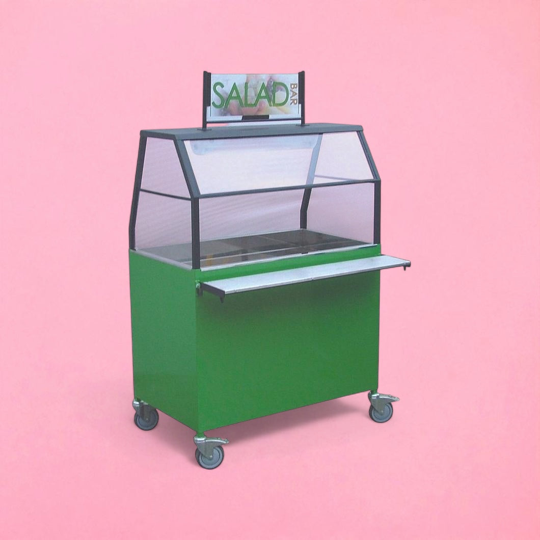 Single Salad Bar With Sign & Full Hygiene Shield (7GTJN)