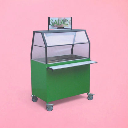 Single Salad Bar With Sign & Full Hygiene Shield (7GTJN)