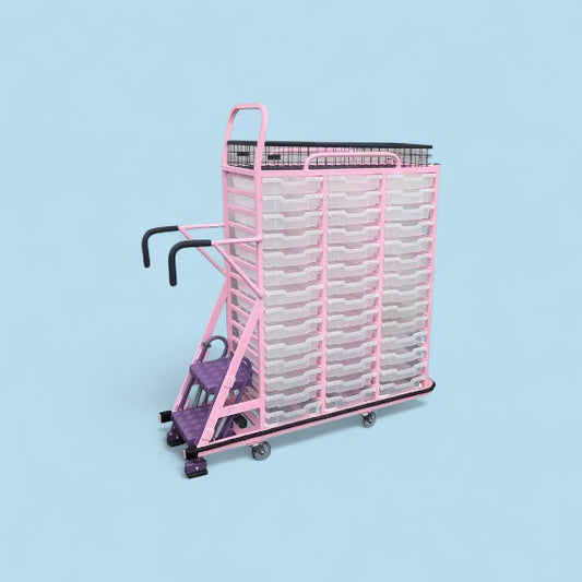 Large drawer step trolley