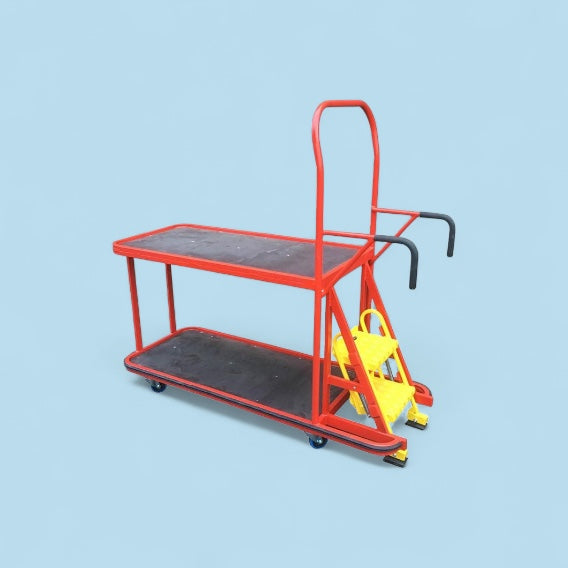 Step trolley two shelf