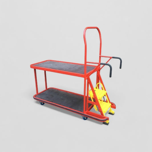 Step trolley two shelf