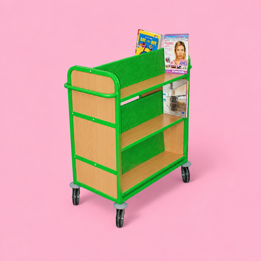 Double sided book trolley