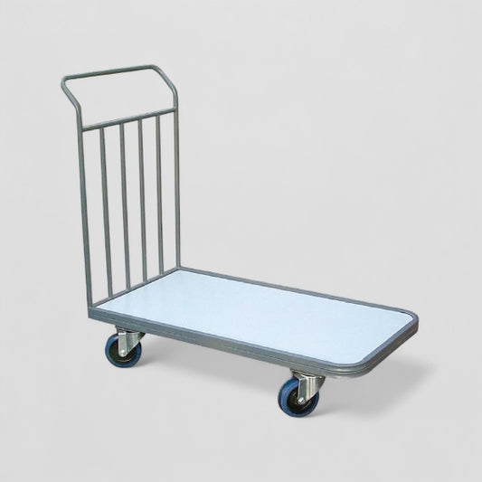 Flat base trolley with large wheels