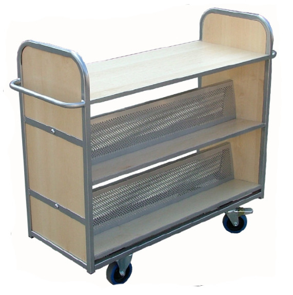 Flat Top Wooden Book Trolley (NT9)