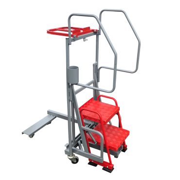 Dolly Pusher Step Trolley With Fold Out Shelf