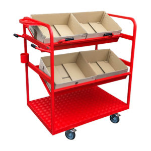 Red Tilt Shelf Trolley