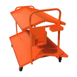 Tilt Shelf Trolley With Clipboard Holder