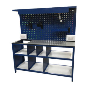 Work Bench With Plug Sockets Peg Board Back