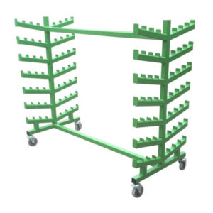 Multi Use Garment Rail Trolley With Hooks