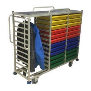 Clothing Trolley With Rail, Bars and Drawer Storage