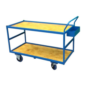 Wide Wood Shelf Trolley