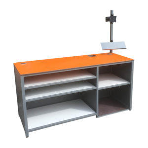 Orange Work Bench With Shelving