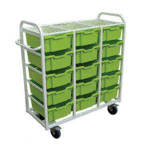 15 Box Trolley With Flat Shelf Top